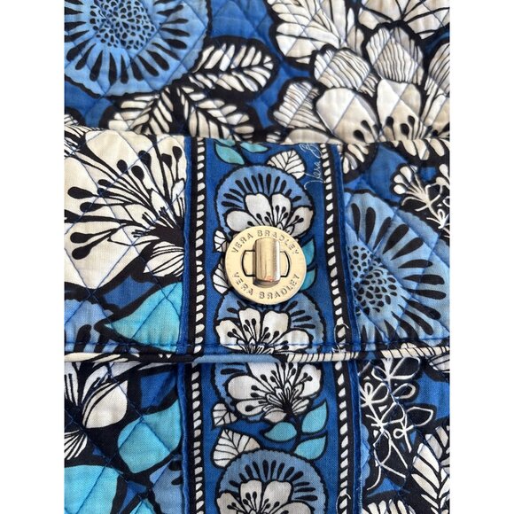 Vera Bradley Floral Quilted Tote Bag With Pockets & Button Closure-note flaw han - Picture 12 of 13